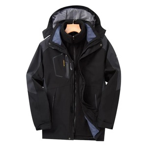 Chaquetas de Montañismo 3 en 1 para Hombre Otoño Invierno, Chaqueta con Capucha Impermeable y Cortavientos, Forro Polar Cálido para Exteriores - Product Image 3