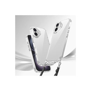Étui en silicone souple transparent de qualité supérieure pour iPhone 11 Pro 16 Plus avec trou pour attacher un cordon, coque antichoc à clipser - Product Image 2