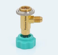 工业/DIY通用型制冷剂穿刺阀黄铜7/16-20螺纹800 PSI交流充注工具防漏高精度OEM/ODM