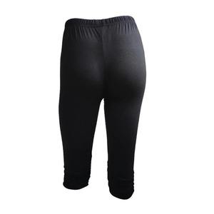 Logo personnalisé de haute qualité filles poches capri Shorts maille rayures femmes Gym Yoga Leggings solide noir Gym formation Yoga pantalon - Product Image 4