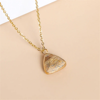 925 Sterling Silver Dainty Pendentif Collier Aigue-Marine Gemstone Trillion Shape Faceted Stone Style Tendance pour Fiançailles Mariage