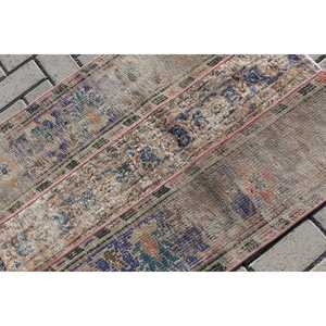 Alfombra de 2.5x3.37 pies, Alfombra Turca Vintage, Alfombra Floral Azul y Roja - Product Image 5