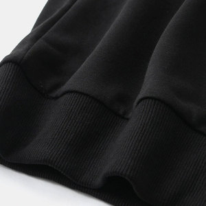 Sudadera Personalizada para Hombre, Cuello Redondo, Negra, con Raya Lateral, Forro Polar, Manga en Contraste, Estilo Urbano, Venta al por Mayor de Fábrica, OEM - Product Image 6
