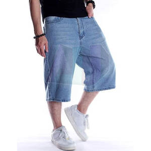 Casual <b>Men's</b> Breathable Straight Mid Waist Light <b>Wash</b> 100% Cotton Jeans Jorts-Durable Construction for Daily Summer Wear - Product Image 3