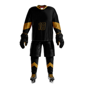 Uniforme de hockey sur glace de qualité supérieure avec 100% polyester fabriqué avec logo personnalisé vêtements de sport uniformes de hockey sur glace - Product Image 2