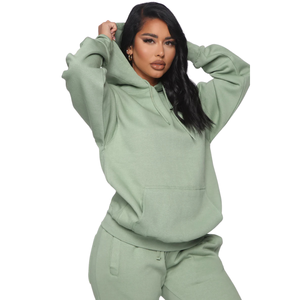 Custom <b>Womens</b> Oversized Fleece Hoodie <b>Jogger</b> Set Soft Cotton Blend Tracksuit Casual Sweat Suit Winter Lounge Wear <b>Outfit</b> - Product Image 4