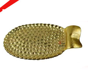 Plateau de service design tendance en métal doré fini pour hôtel, maison et restaurant - Product Image 3