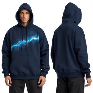 New Arrival Premium Heavy Cotton Flare Print Hoodie Oversized Fashion Sweatshirt Custom Manufacturing - Product Image 2