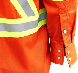 Safety Reflective High Visibility Long Sleeve Button Up Shirts Construction Work Shirts - Product Image 3
