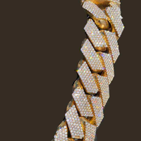 Collar de Cadena Cubana Unisex de Plata 925 al por Mayor, Estilo Hip Hop para Raperos, con Diamantes de Moissanita, Joyería de Oro Amarillo, Regalo