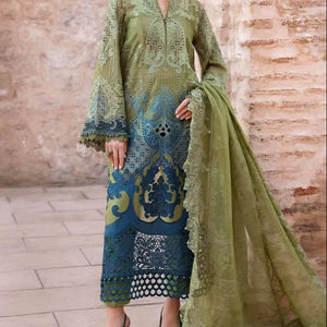 Best Quality Customizable 3-Piece Digital Printed Women's Maxi Frock Custom Color Branded Party <b>Dress</b> for Adults Indian - Product Image 1