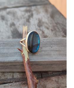 Anillo de piedras preciosas de labradorita, Plata de Ley 925, Bohemia joyería hecha a mano, diseño bohemio elegante, regalo para mujer espiritual - Product Image 3