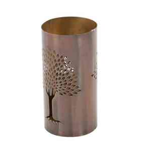 Portavelas Votivo de Hierro Forjado con Acabado Cobre Antiguo, Diseño Árbol de la Vida, Hecho a Mano, Linterna Rústica de Mesa, Resistente al Calor, Ecológico J N - Product Image 2