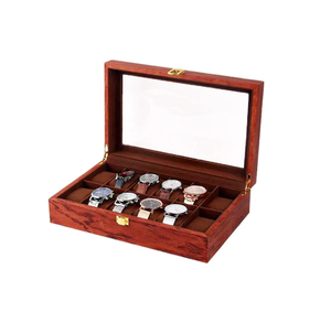 Boîte à montres en bois, accessoires de mode, 5 emplacements, logo personnalisé, étuis de rangement, présentoirs en bois pour montres - Product Image 5