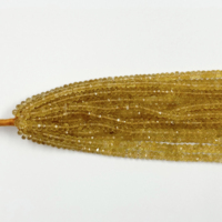 3mm 4mm Citrine Naturelle Rondelle à Facettes Collier de Perles de Pierre Lâche Fait à la Main Vente de Gros de Perles de Pierres Précieuses Bijoux Faits à la Main Vente