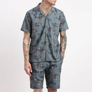 2025 tarifa al por mayor fabricante de Pakistán hombres Casual estampado de punto camiseta pantalones cortos conjunto de aspecto de moda 100% algodón de secado rápido verano - Product Image 1