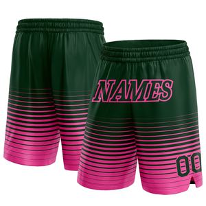 Industrie Direct Engro Sportswear Basketball Shorts Personnalisé Vert Rose Pinstripe Fade Fashion Authentique Basketball Shorts - Product Image 1