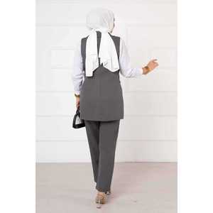 Ensemble de gilets gris à nouer sur le côté pour femme, accessoires de costume élégants - Product Image 5
