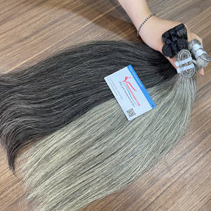 Produit de haute qualité cheveux gris Machine trame Extensions de cheveux cheveux humains vietnamiens tisse naturel droit - Product Image 4