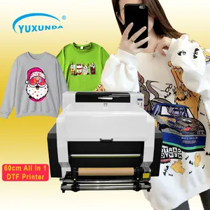 Yuxunda 60cm Large Format Tshirt Printer 24 Inch DTF Printer Printing Machine With Powder Shaker Machine All In 1