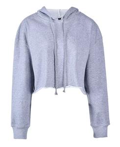 Sudadera Corta para Mujer, Tela de Primera Calidad, 100% Algodón, Servicio OEM, Diseño ODM, Sudadera Moderna con Logotipo Bordado en la Capucha - Product Image 3