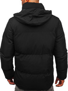 2024 veste matelassée en nylon avec logo personnalisé pour hommes long manteau d'hiver noir fermeture à glissière grande taille toile tissu Style bulle - Product Image 2