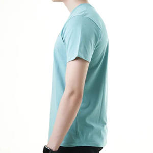 T-shirt à manches courtes à col ras du cou personnalisable avec coton/fibre de bambou pour homme - Product Image 3