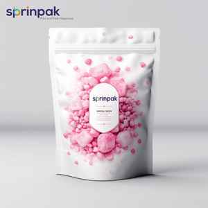 Sal Rosa del Himalaya en bolsa de pie Paquete blanco mate con cierre de cremallera Doypack Papel de aluminio Grabado impreso para almacenamiento de alimentos - Product Image 1