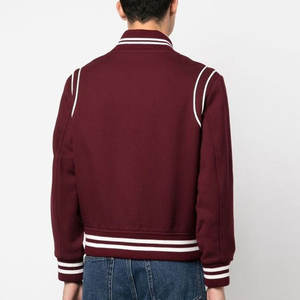 2025 Nueva Moda barata hombres Lettermen chaqueta cuello alto logotipo frontal ecológico secado rápido transpirable de alta calidad - Product Image 4