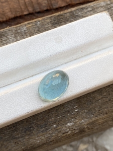 ลูกปัดพลอยอะความารีนธรรมชาติ7.46กะรัตเพชรพลอยเจียระไนทรงรีสำหรับทำเครื่องประดับอัญมณีหลวมวัสดุเพชร - Product Image 5