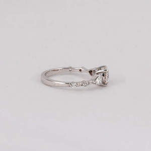 Round Cut Lab Grown Diamond Vintage Engagement Ring in 18KT <b>Solid</b> White Gold Plated Stylish Classic Old Vintage Women Gift Ring - Product Image 5