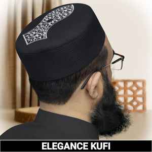 Chapeau Kufi religieux pour hommes de qualité supérieure élégant Polyester coton brodé vêtements musulmans traditionnels Logo personnalisable - Product Image 2