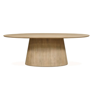 Mesa de Comedor Ovalada de Diseño Moderno en Acabado Blanco Natural para Comedor, Hogar, Cocina, Oficina, Restaurante - Product Image 2