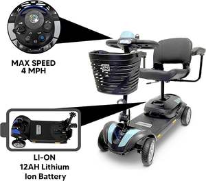 Patinete eléctrico de movilidad para adultos, patinete eléctrico con batería para personas mayores, capacidad de peso de 350 libras, azul bebé, hasta 13 millas - Product Image 4