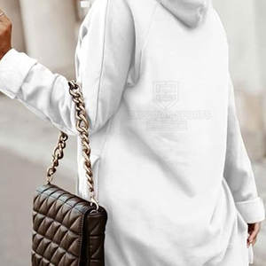 Sweat-shirt à capuche pour femme en coton 100% avec logo sur le devant, matière douce, coupe ample, décontracté, chaud pour l'hiver - Product Image 3