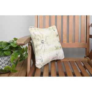 Almohada de retazos Kantha de lana Beige, almohada rústica de lujo de 12x12 pulgadas, patrones impresos bordados esponjosos Vintage para suelo - Product Image 2
