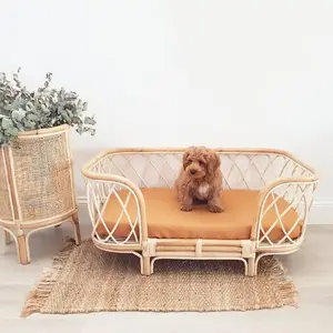 Cheapest price wholesale pet beds rattan dog house bed with pillow mattress sheet product from Vietnam