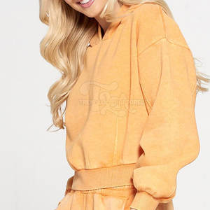 Sudadera con Capucha Corta de Punto para Mujer, 100% Algodón, Cómoda, con Logotipo Frontal, de Alta Calidad y Gran Venta - Product Image 2