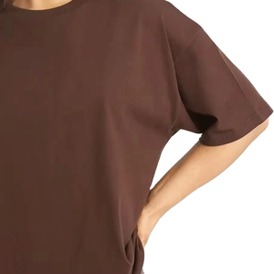 2025 camisetas de manga corta con cuello en V para mujer, ropa de verano de moda de algodón/Bambú de secado rápido transpirable, venta al por mayor, botón decorado - Product Image 5