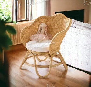 เก้าอี้หวายสำหรับเด็กเก้าอี้เด็กทำจากไม้ไผ่สานธรรมชาติทำด้วยมือสำหรับห้องนอนสวนห้องเด็ก - Product Image 6