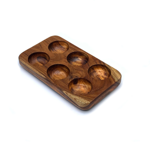 Support de plateau à oeufs en bois support de porte-oeufs empilable 6 fentes à la main support à oeufs en bois personnalisé Top vente - Product Image 2
