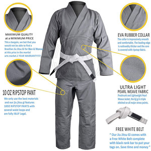 Venta caliente artes marciales BJJ GI uniforme diseño personalizado duradero transpirable secado rápido poliéster/algodón OEM logotipo personalizado hombres - Product Image 2