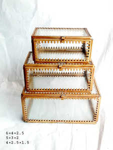 Cajas de Regalo de cristal transparente de alta calidad, con tapa de vidrio, cajas de joyería hexagonales decorativas, Logo personalizado, brazalete de anillo - Product Image 2