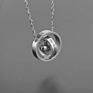 <b>Silver</b> Grandpa Urn Necklace for Ashes No Longer by My Side Forever in My Heart Carved <b>Locket</b> Cremated Ashes Necklace Custom Size - Product Image 4