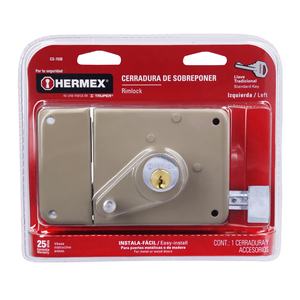 Serrure de meuble classique Hermex CS-75IB en alliage de zinc avec clé en laiton, serrure de bordure gauche facile à installer pour armoire traditionnelle S - Product Image 3