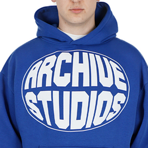 Hombres Oversized Fit Puff Print Cotton Blended Hoodie 500 GSM Color sólido Street Style 3D Puff Printing Hooded - Product Image 5