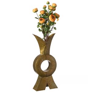 Vase en métal finition argentée à conception droite pour salon arrangement floral porche meuble TV colonne romaine Vase décoration Vase - Product Image 6