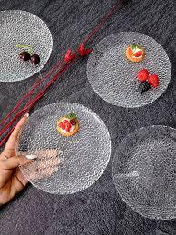 Ensemble élégant d'assiettes en verre de qualité supérieure | Assiettes de dîner et de service au design élégant pour la maison, le restaurant et les fêtes - Product Image 2