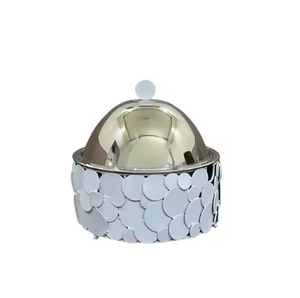 Marmite moderne en acier inoxydable chauffe-aliments casseroles de service d'aliments dessus de table décoratif attrayant fini marmites vente chaude - Product Image 5