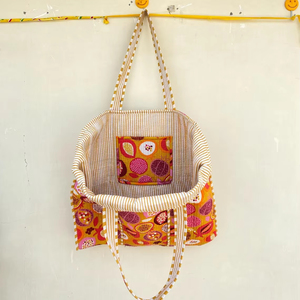 Bolsas de marketing con estampado de bloques de mano de algodón, lote al por mayor, bolsa de transporte, bolsas de compras - Product Image 1
